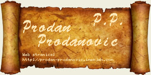 Prodan Prodanović vizit kartica